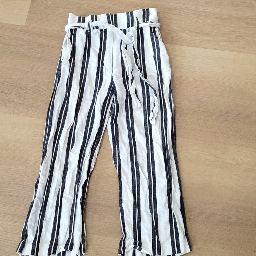H&M tie waist wide leg pants